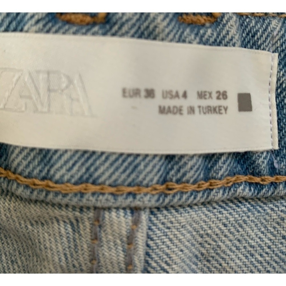 Zara  Women Denim Wide Leg  Size - 4 New - Picture 4 of 10